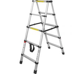 Телескопическая алюминиевая двухсекционная лестница-стремянка Forsage 1.4+1.4 м, 5+5 ступеней F-UP140-2 