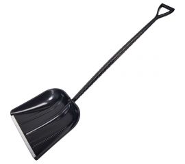 Лопата для уборки снега КЭС 410x420x1440 мм, черная, с полипропиленовым черенком 77 