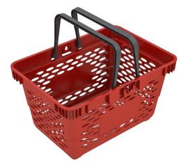 Покупательская корзина ООО Комус evr_classic пластик, с 2-мя ручками 20 л, красный 1717035 