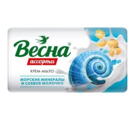 Туалетное мыло ВЕСНА Ассорти морские минералы и соевое молочко 90 г 6206 