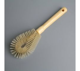 Ерш-щетка для посуды с деревянной ручкой Доляна Овал 23.5х7.5х3 см 4607033 