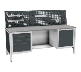 Верстак с двумя тумбами и с экраном с навесными аксессуарами (7038/7016) Диком ВЛ-К-200-0511.0294-103 