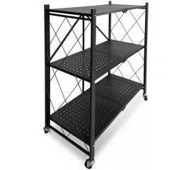 Металлический стеллаж ГЕЛЕОС Атлант-3, 3 полки, складной, размер 730x400x885 мм, черный АСТ-31 