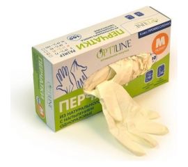 Латексные опудренные перчатки Optiline р. M, 100 шт 27-2005 