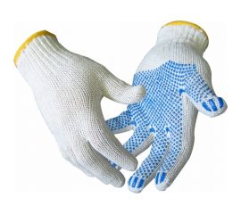 Перчатки WINWIN пряжа, хб, с пвх точка, 4 нити, 10 класс, 40-42 гр, 6 пар WW-R-6 