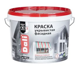 Фасадная краска DALI ФАСАДНАЯ матовая укрывистая 9 Л 1 20245 