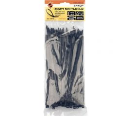 Монтажный пластиковый хомут Энкор 4.8х200 мм черный 100 шт. 29972 