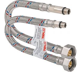 Гибкая подводка для смесителя Valtec комплект М10х18 мм М10х35 ммхG1/2” 120 см VTf.005.IS.0410120 