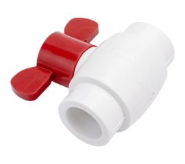 Шаровой кран Blue Ocean (шар - латунный) полипропиленовый для ГВС бабочка - 25 PPRF/BV/PPR/HW-1B(W)-25 