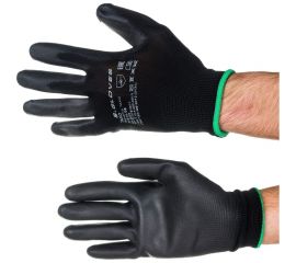 Нейлоновые перчатки с полиуретановым покрытием S. GLOVES TAXO черные, размер 08 31614-08 