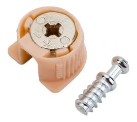 Эксцентриковая стяжка Tech-Krep бежевая D20 мм 2 шт. пакет 153888 