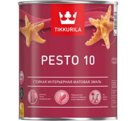 Стойкая эмаль TIKKURILA PESTO 10 алкидная, универсальная, матовая, база A 9л 700001166 