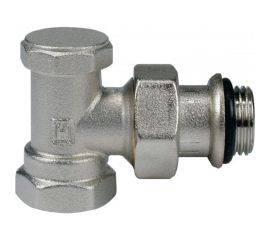 Вентиль для радиатора Honeywell Home 1/2 угловой, нижний, никелированная латунь, с резиновой прокладкой V340E015 