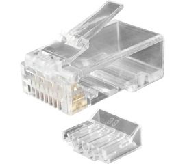 Разъем Hyperline RJ-45 8P8C под витую пару, категория 6 (50 µ""/ 50 микродюймов), универсальный (для одножильного и многожильного кабеля), со вставкой, 100 шт. 49364 