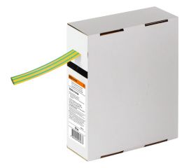 Термоусаживаемая трубка TDM ТУТнг 10/5 желто-зеленая в коробке (10 м/упак) SQ0518-0428 