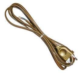 Сетевой шнур с вилкой ""ОПТИКОМ ЭЛЕКТРИК"" золотой 1,8м 2x0,75мм2 1406.0799 