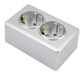 Розетка Vesta Electric vesta-electric mega silver двойная с заземлением FRZ00010222SRM 