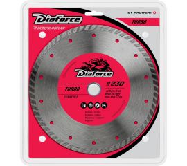 Диск алмазный Turbo 230x22.23x8х2.7 мм, сухой рез DIAFORCE 501230 