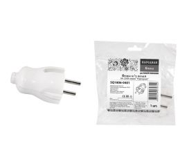 Вилка TDM без заземления, белая, 6А, 250В, серии ""Народная"" SQ1806-0401 