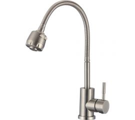 Смеситель для кухни с гибким изливом OLIVES balear нержавеющая сталь 13435-4BL 