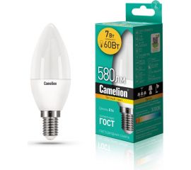 Светодиодная лампа Camelion LEDRB/7-C35/830/E14 (7Вт 220В, LED-M C37 7W 3000K E14) 15053 