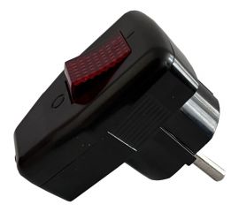 Угловая вилка DORI с выключателем, с заземлением, черная 16696 