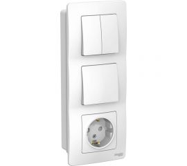 Розетка+выключатель Schneider Electric Blanca внутр Бел з/к шт 16А, 250В+выкл 1кл.+выкл 2кл. SE BLNBS101201 