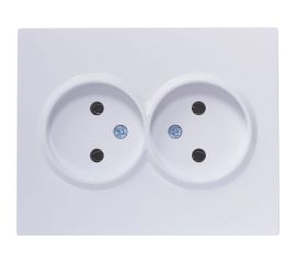 Двойная розетка Lezard VESNA без заземления, ПБТ, белая 742-0200-128B 