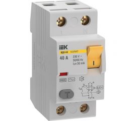 Узо IEK karat вд3-63 2p 40а 30ма 6ка тип ac MDV20-2-040-030 