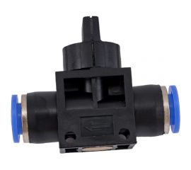 Фитинг с краном 8x8 мм для пластиковых трубок ROCKFORCE RF-SHVFF08-08 