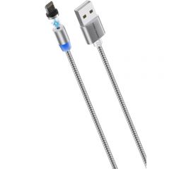 Дата-кабель More Choice Smart USB 2.4A для Lightning 8-pin Magnetic нейлон 1м K61Sib 