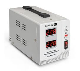 Стабилизатор напряжения ExeGate Expert AS-1000 1000ВА, вход 140-260В, двойная цифр. индикация вход вых. напряжения, выход 220В-8, КПД 98%, 5 уровней защиты 291721 