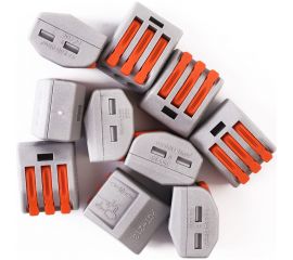 Строительно-монтажная клемма Volsten V02-9w-222-413 (СМК, 3 провода до 4 мм, 32А, 450 В, 10 шт., серый.) 15220 