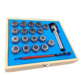 Патрон цанговый КМ4 с набором цанг ЕR 32 18 шт, 3-20 мм TORNERI 041906 