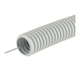 Гофрированная труба Электропласт ПВХ 20мм с зондом ТЯЖЕЛАЯ серая (RAL:7035) 100м, м 20GRPVC100T 