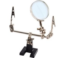 Лупа 4-х кратная с зажимом для пайки РемоКолор третья рука, D 60 мм 13-1-003 