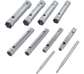 Набор трубчатых торцовых ключей Forsage 6x7, 8x9, 10x11, 12x13, 14x15, 16x17, 18x19, 20x22 мм, 10 предметов, в блистере F-50817B 