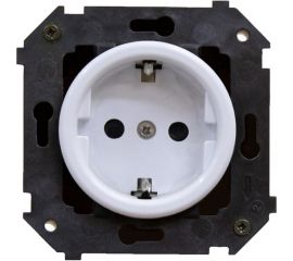 Механизм скрытого монтажа розетки Bironi серия Шедель, цвет белый B3-101-21 