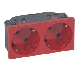 Розетка Legrand 2х2к+З нем. ст. 45 красный 077272 