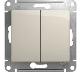 2-клавишный выключатель Schneider Electric Glossa Молочный, с??.5, 10AX GSL000951 