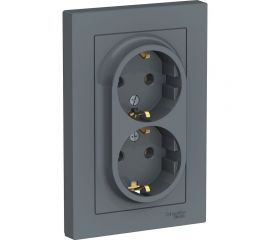 Розетка Schneider Electric AtlasDesign Грифель с/з двойная, 16А, в сборе SE ATN000724 