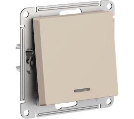 1-клавишный выключатель Systeme Electric Atlasdesign песочный с подсветкой сх.6а, 10ах ATN001213 