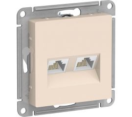 2-местный механизм розетки компьютерной Schneider Electric AtlasDesign RJ45 + RJ45 категории 5e бежевый ATN000285 