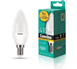Светодиодная лампа Camelion LEDRB/5-C35/830/E14 (5Вт 220В, LED-M C37 5W 3000K E14) 15049 
