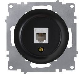 Компьютерная розетка OneKeyElectro 1xRJ45 категория 5e, цвет чёрный 1E20701303 2172816 