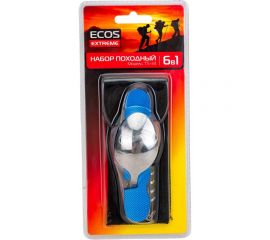 Походный набор Ecos TS-34 6 в 1, синий 325134 
