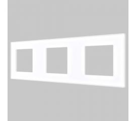 Трехпостовая рамка CGSS стеклянная, белая Эстетика GL-P103-WCG 