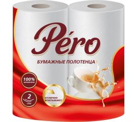 Полотенце бумажное GrandPero 2 слоя, 2 рулона, белый 971 