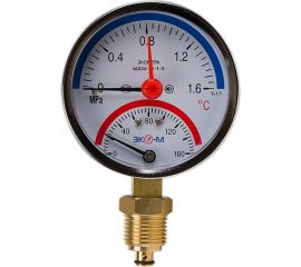 Термоманометр ЭКО-М Экомера с переходником на G1/2 МД04-80-G-1,6МПа-160-РИ 