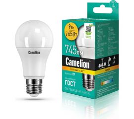 Светодиодная лампа 9Вт 220В Camelion LED 9-A60/830/E27 12043 